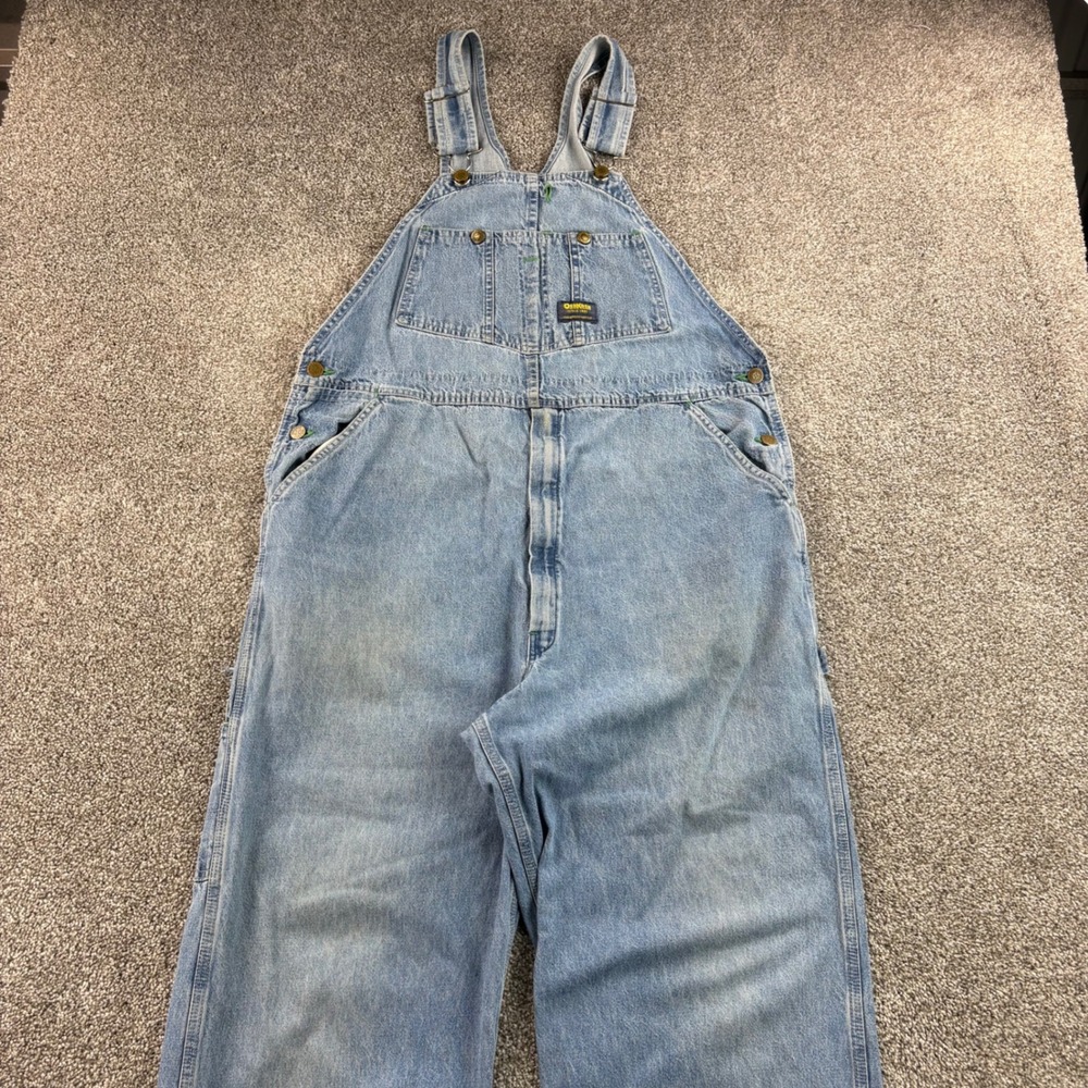 Vintage OshKosh B'gosh Overalls Mens 40x32 Blue Cotton Denim Workwear USA Made